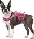 Dog Harness, Tactical No Pull for Small Sized Dog with Handle | Breathable Soft Padded, Adjustable, Reflective, Molle System, Heavy Duty, No Choke for Walking Training, Pink Small by Runfido