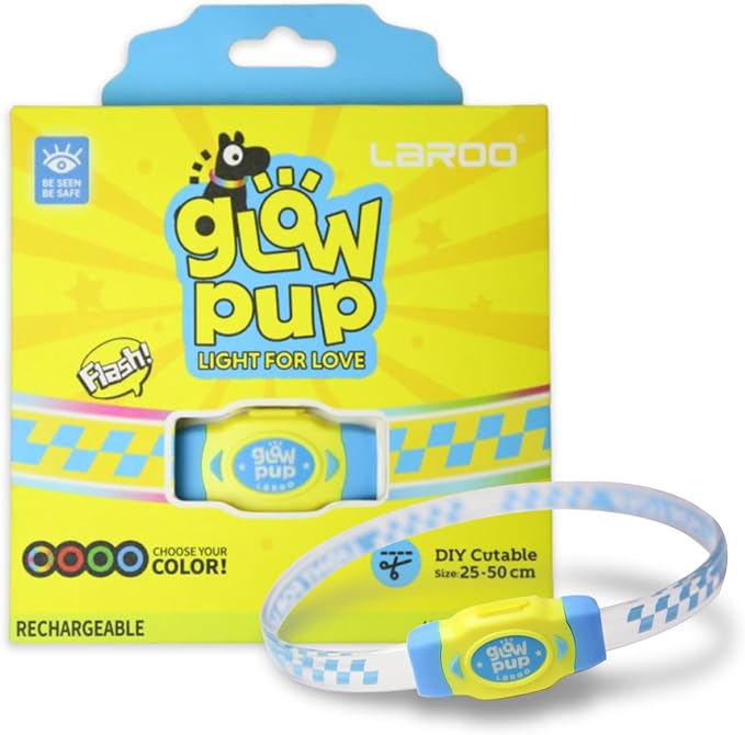 LaRoo LED Light Up Dog Collar, Multi-Color Glowing Safety Pet Collar, Rechargeable Night Visibility Collar, Pet Safety Collar Makes Your Beloved Dogs Be Seen at Night for Small Medium Dogs(Blue) - Image 9