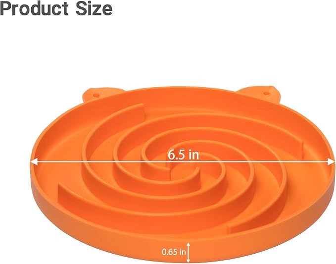 Bifeaw Slow Feeder Cat Bowl, Easy to Clean Silicone Bowl, Ideal for Dry and Wet Food (Orange and Cyan) - Image 5