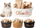 Personalized Cotton Rope Cat Toy Basket with Embroidered Name | Custom Cat Toy Basket with Handles, Soft Puppy Toy Basket, Pet Supplies, Gift for Dog Lovers,4 Colors by Unknown