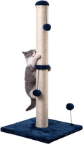 MECOOL 34“ Tall Cat Scratching Post Premium Basics Kitten Scratcher Sisal Scratch Posts Trees with Hanging Ball for Indoor Cats, Navy by MECOOL