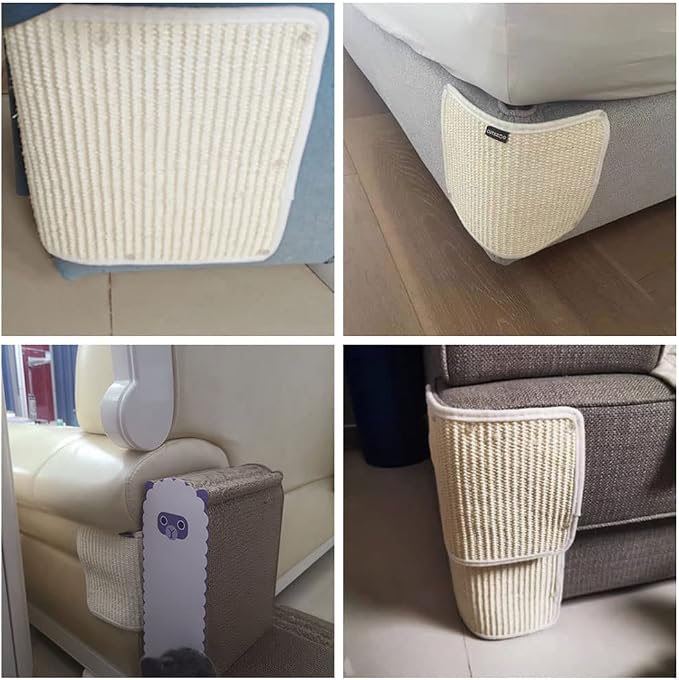 Cat Scratching Pad Natural Sisal Sofa Bed Corner Furniture Protector | Cat Scratcher Mats Protecting Carpets and Sofas Couch Corner Furniture Anti-slip Sisal Cat Repellent Mat for Sofa Desk Legs - Image 3