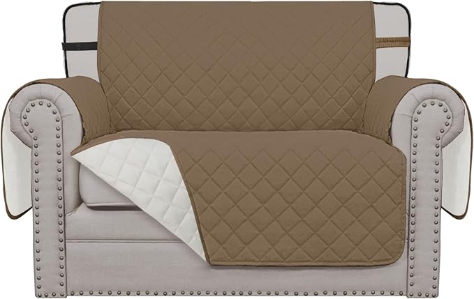 Easy-Going Reversible Couch Cover, Chair 30 in, Camel/Ivory | Machine Washable Slipcover For Dogs, Water Resistant Furniture Mat For Living Room, Non-Slip Sofa Cover, Pet Friendly by Easy-Going
