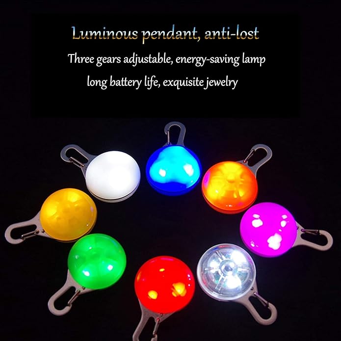 8 Pack Dog Lights for Night Walking, 3 Modes Dog Collar Light for Night Time, IP68 Waterproof Dog Lights Clip On, LED Safety Light for Large Medium Small Pets, Running, Camping, Climbing, Bike - Image 6
