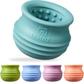 Dog Enrichment Treat Toy, Long-Lasting Wobbly Interactive Freeze Lick Toys for Dogs, Stuffable Puzzle Feeder Toy for Boredom, Silicone Treat Dispensing Chew Toy (Teal Blue,M) by BESTALK