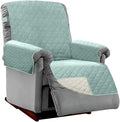 Sofa Shield® Couch Large Recliner Slip Cover with Strap, Seafoam Cream | Reversible Furniture Protector, Stain and Tear Resistant Cushion Cover, Machine Washable Slipcover for Pets, Cats 70 inch by SofaShield