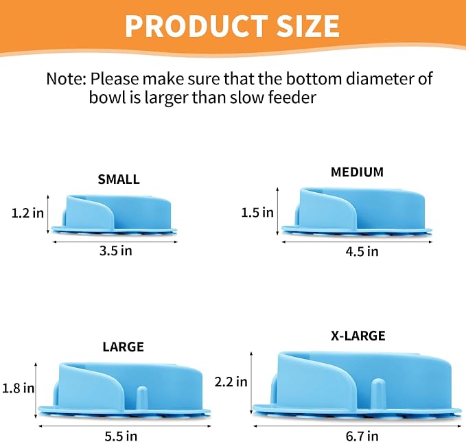 Slow Feeder Dog Bowls Insert, Animire Soft Silicone Slow Eating Dog Food Bowl for Small, Medium and Large Dogs, Compatible with Regular and Elevated Bowls - Image 4