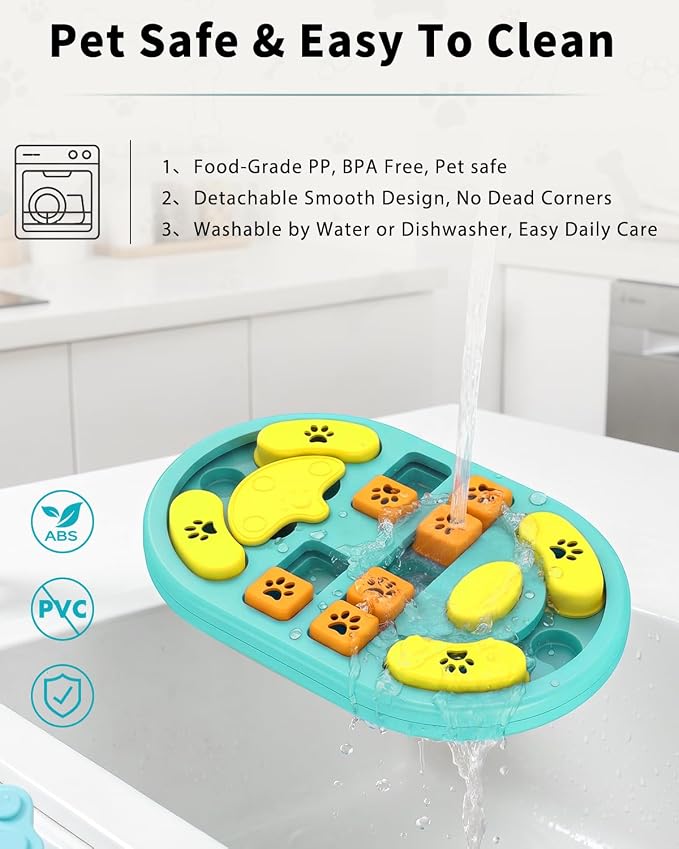 Dog Puzzle Toy, Interactive Enrichment Treat Food Puzzles, Blue | Mental & Brain Stimulation, Slow Feeder, For Smart Puppy Small Medium Large Dogs Cats - Image 7