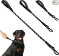 PUPTECK Reflective Short Dog Leashes 3 Pack for Walking and Training | Heavy Duty Clip with Soft Padded Handle for Medium Large Dogs Traffic Control by PUPTECK