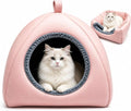 Cat Caves for Indoor Cats, Pink Cat Cave House for Kittens and Small Dogs | 2 in 1 Design, Removable Washable Cushioned Pillow, Foldable Kitten Hideaway, All Year Around Available by GIBTOOL