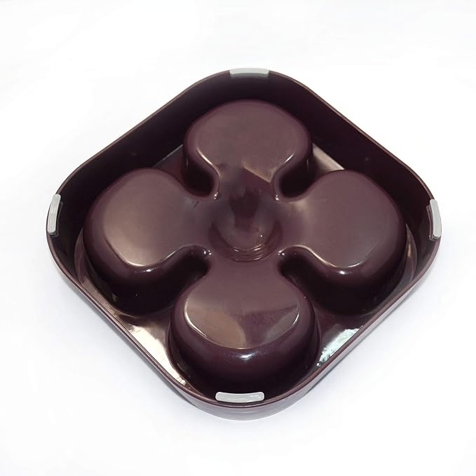 Healthy Slow Feeding Dog Bowl for French Bulldog -Slow Feeder Dog Bowl No Chocking Dog Cat Food Water Bowl with Four-Leaf Clover Pattern (Coffee) - Image 5