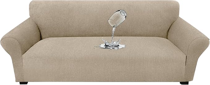 Waterproof Couch Cover, Stretch Non-Slip Sofa Slipcover with Elastic Bottom that Stays in Place - Leakproof Furniture Protector for Kids and Pets - Washable (Sofa, Island Fossi) by Unknown
