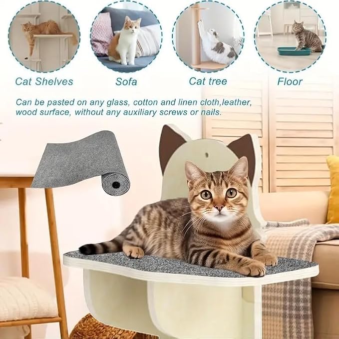 Cat Scratch Furniture Protector Mat DIY Cat Scratch Pad Self-Adhesive, Pet Scratching Post Cat Scratcher Carpet Anti Cat Scratch for Cat Tree/Door/Couch (Green, 15.8 * 78 inch) - Image 4