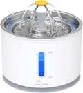 Wonder Creature Cat Water Fountain Stainless Steel Lid 81oz/2.4L | Quiet Pet Fountain, LED Water Level Window, Multi-Layer Filter, Dishwasher-Safe Stainless Steel Lid for Cats and Dogs by WonderCreature