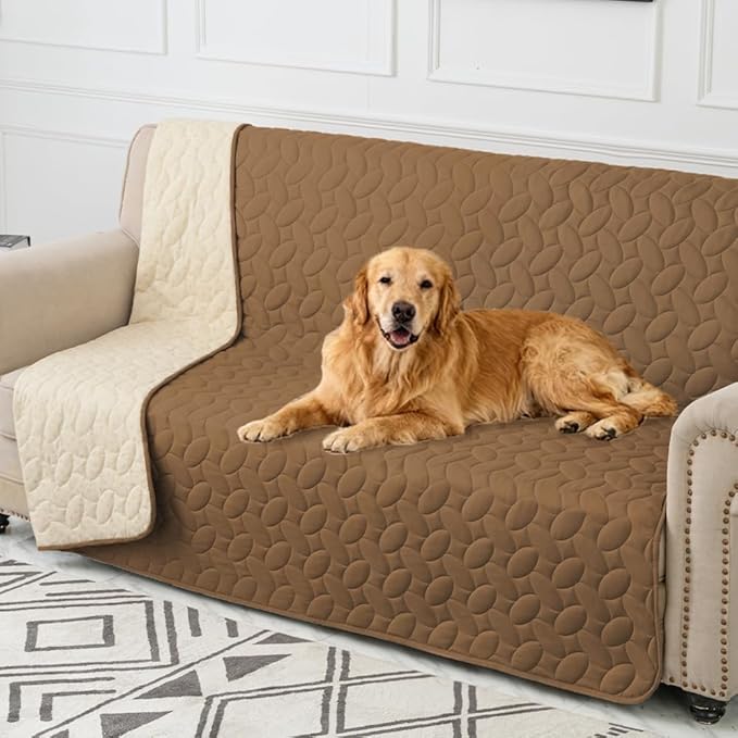 Ameritex Waterproof Pet Bed Cover Anti-Slip Dog Bed Blanket for Sofa and Furniture Waterproof New Pattern Design (Camel, 68x82 Inch (Pack of 1)) by Ameritex