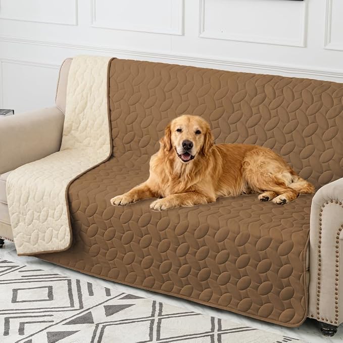 Ameritex Waterproof Pet Bed Cover Anti-Slip Dog Bed Blanket for Sofa and Furniture Waterproof New Pattern Design (Camel, 82x82 Inch (Pack of 1)) by Ameritex