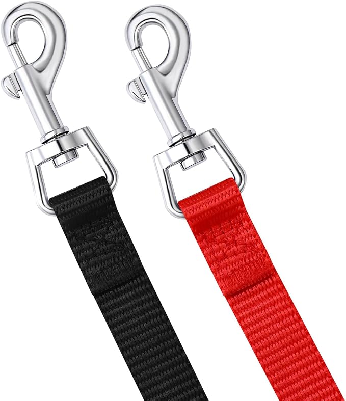 AMAGOOD 6 FT Puppy/ Dog Leash, Strong and Durable Traditional Style Leash with Easy to Use Collar Hook, Great for Small, Medium and Large Dogs (5/8 in x 6 ft, Black and Red (2-Pack)) - Image 3