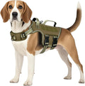 Dog Harness Medium Sized Dog, No Pull Dog Vest with Molle System | Tactical, Easy Control With Handle, Breathable Soft Padded, Adjustable, Reflective, No Choke for Walking, Khaki Medium by Runfido
