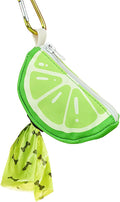 Dog Poop Bag Holder for Leash Lime Shape Pet Outdoor Accessory | Thin Lightweight Dog Waste Bag Carrier with Storage Pouch, Leash Attachment for Walking, Travel, Beach by Unknown