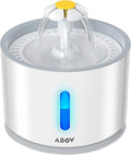 ADOV Cat Water Fountain for Drinking, Quiet 81oz/2.4L Automatic Pet Fountain for Cats Indoor, LED Light, Water Level Window, 3 Flow Modes, Easy to Clean, Filter Included for Cats and Small Dogs by ADOV