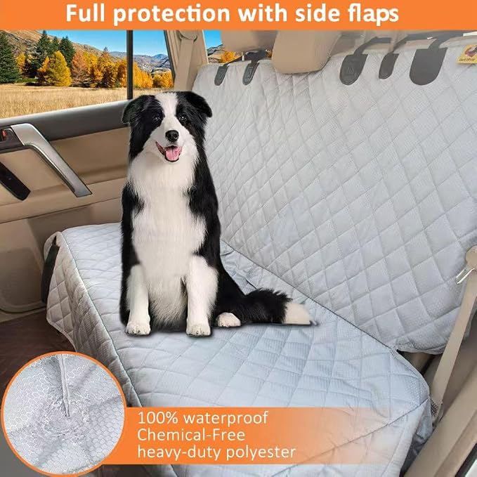 Bark Lover Dog Back Seat Cover Protector, Waterproof Dog Car Seat Covers, Nonslip Backseat Protection for Dogs and Kids, Compatible Pet Car Seat Cover for Cars & Midsize SUVs - Image 2