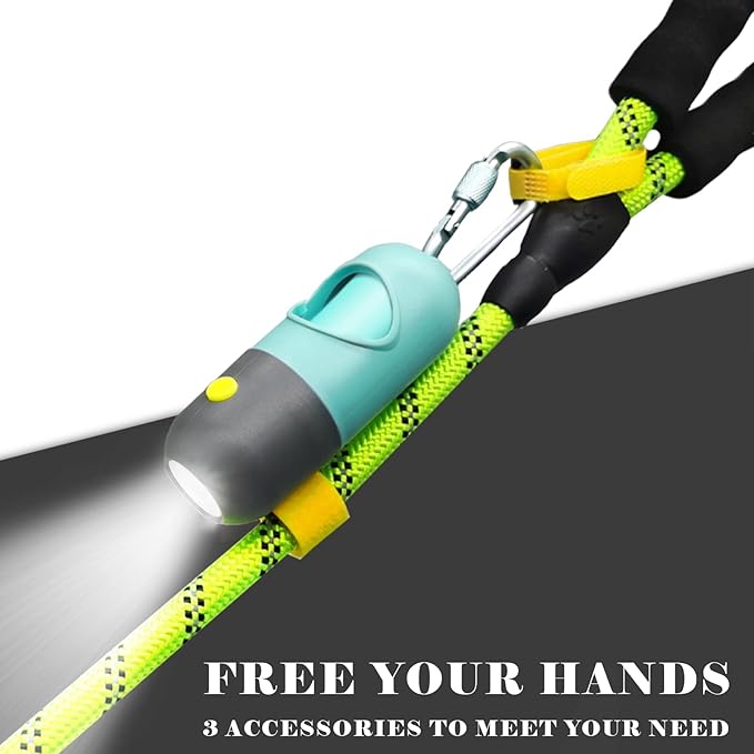 Dog Poop Bags Holder with LED Flashlight|Pet Waste Bags Dispenser for Leash|Doggie Potty Bags Container with Leak-proof Pet Trash Bags and Accessories (2 Holders 30 Bags, Crystal Blue) - Image 2