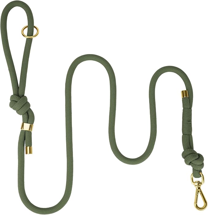 5FT Dog Leash Puppy Cat Rope Lead for Small Medium Large Dogs | Misty Green,with Anti-tangle Swivel Clip,Non-slip Grip Handle,Ideal for Daily Walks and Training by Sunraymascota