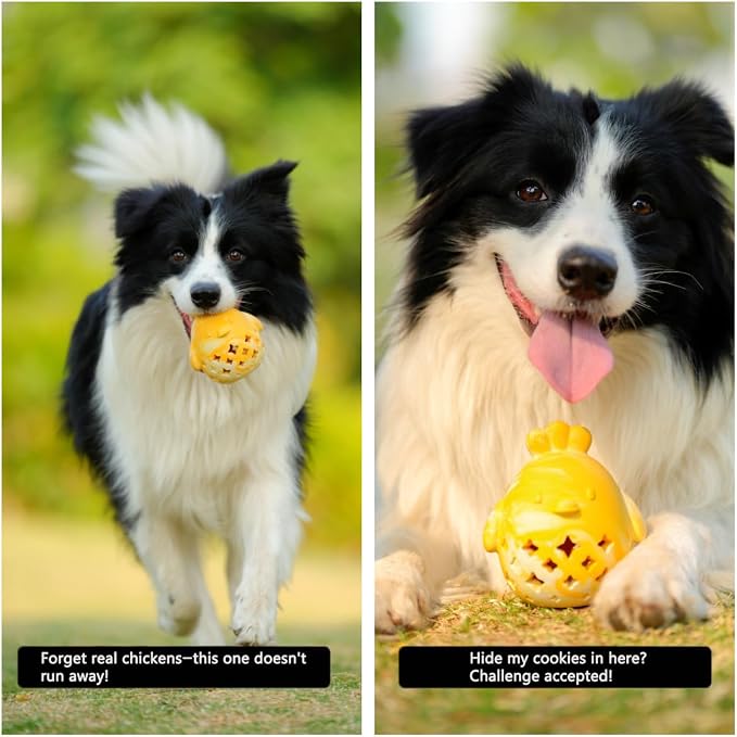 MewaJump Dog Toy Treat Food Dispenser Puzzle Rubber Chew Toys Stuffed Ball - Image 2