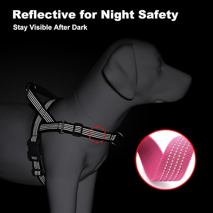 No Pull Dog Harness with Handle, Adjustable Soft Mesh Padded Vest | Reflective Walking Harness with Front Clip for Small Medium Large Dogs, Quick Fit No Escape for Training, Pink, S - Image 7