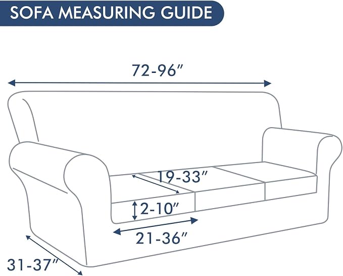 hyha Stretch Couch Covers, Sofa Cover for 3 Cushion Couch Pet Friendly | Floral Pattern, Printed, 4 Pieces, 3 Separate Cushion Sofa, Durable Anti-slip Washable Protector with Elastic Bottom for Dogs - Image 6