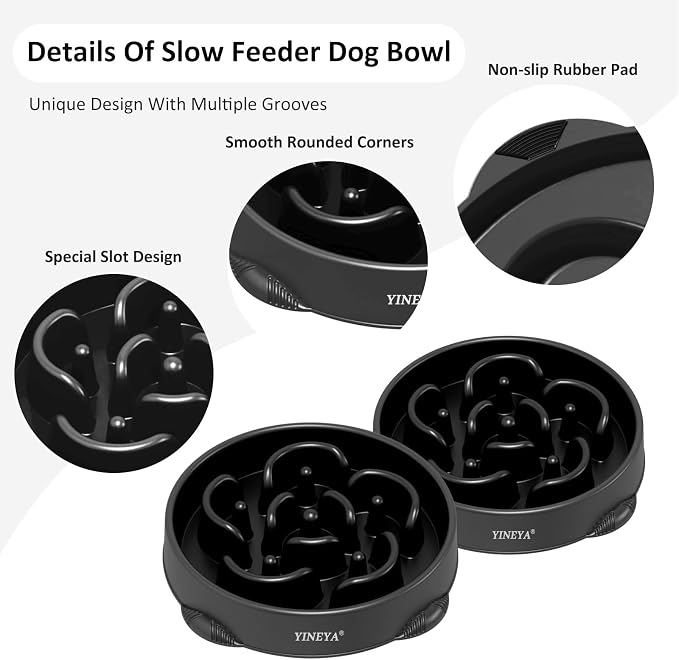 YINEYA 4 Cups Slow Feeder Dog Bowls Large Breed, Anti-Choking Pet Supplies, Maze Dog Food Bowl, Puzzle Feeder That Slow Down Eating | Dog Food Bowl Slow Down Eating Prevents Bloat, Promotes Healthy Digestion, Puzzle Feeder Interactive Makes Meal Time Fun - Image 4