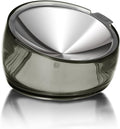 Felli Oblik Elevated Cat Bowl Removable Stainless Steel Wide Dish for Dry Wet Food Feeding & Dishwasher Clean, Slanted Whisker Fatigue Friendly Metal Plate (Smoky, 0.5 Cups Shallow Dish) by Felli