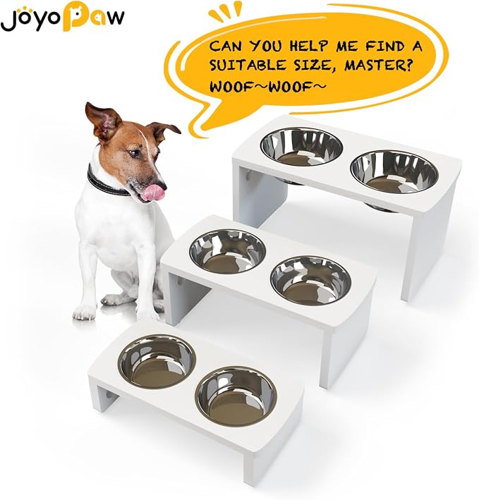 Elevated Dog Bowls, Waterproof Raised Dog Bowl for Medium Dogs, HIPS Poly Lumber Stand with 2 Stainless Steel Bowls, Indoor & Outdoor Use (7'' Tall-40 oz Bowl, White) - Image 7