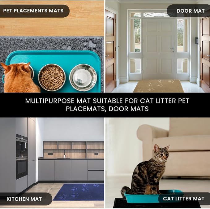 Andalus Large Cat Litter Mat, Pack of 2 - Waterproof, Non-Slip & Easy to Clean Cat Litter Box Mat for Extra Efficient Pet Litter-Trapping, Black (30” X 18”) - Image 7