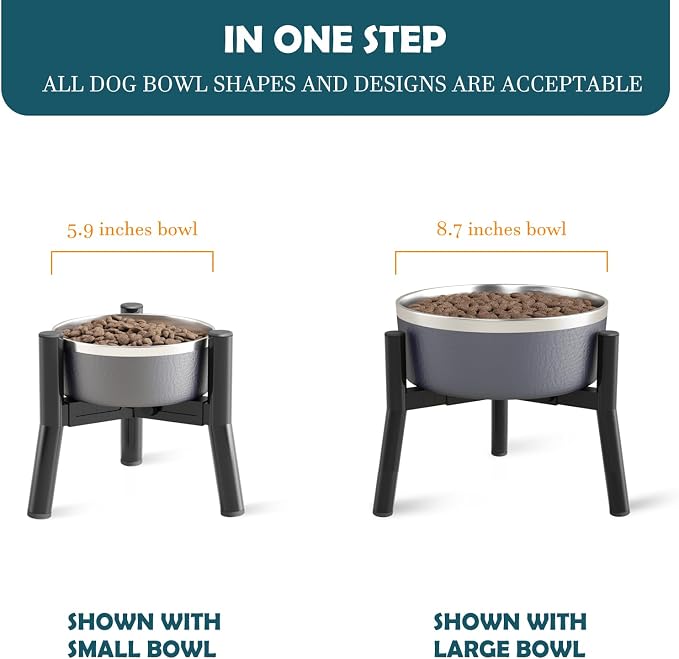 SHAINFUN Adjustable Elevated Dog Bowls Stand Compatible with 5.9 to 8.7 inch Wide Raised Stand with Metal Material for Medium and Small Sized Dogs (Bowl Not Included) - Image 5