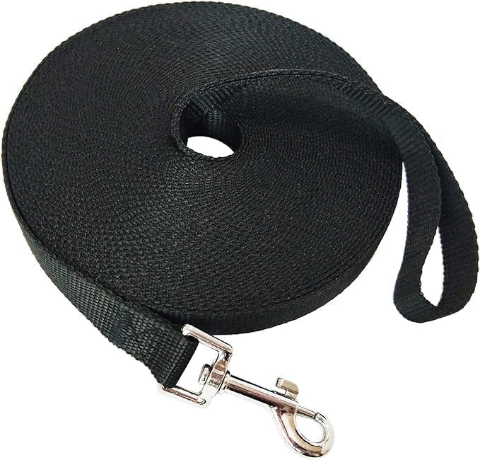 Nylon Training Dog Leash for Small Medium Large Dogs, 15ft 20ft 30ft 50ft 100ft Long Leash Dog/Puppy Lead for Obedience Recall Training, Camping by MANDAO
