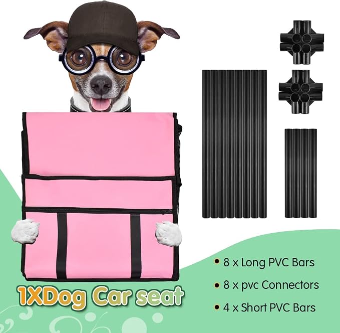 Dog Car Seat Puppy Portable Pet Booster Car Seat with Clip-On Safety Leash and Stable Fram, Anti-Collapse,Perfect for Small Pets - Image 2