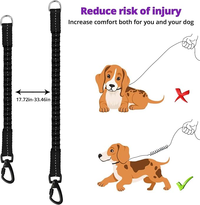 Long Dog Leash 50 FT: Heavy Duty Rope Leashes for Dogs Training with Swivel Lockable Hook Reflective Threads Bungee and Padded Handle - Dog Lead for Large Small Medium Dogs Outside Walking Hiking - Image 3