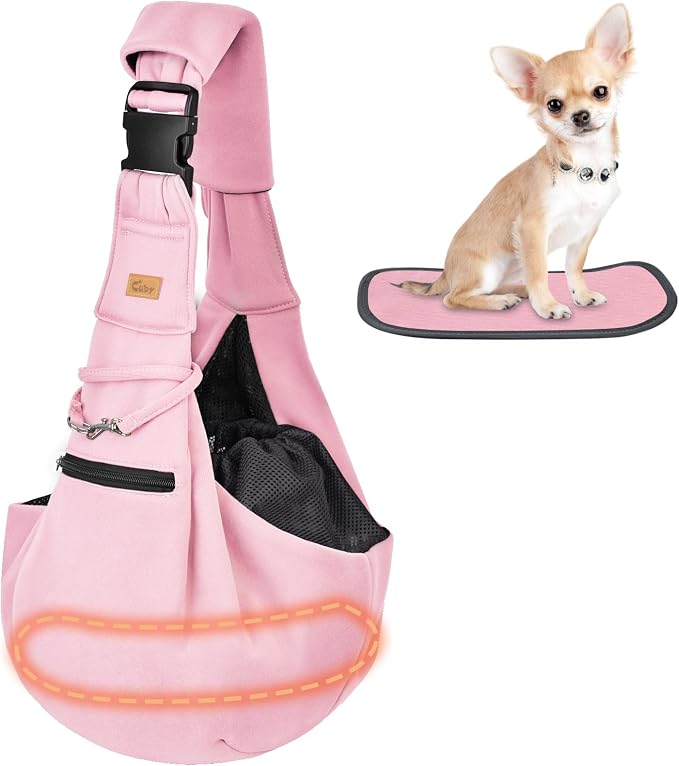 CUBY Dog and Cat Sling Carrier - Hands Free Reversible Pet Papoose Bag - Soft Pouch and Tote Design - Suitable for Puppy, Small Dogs Cats Outdoor by CUBY