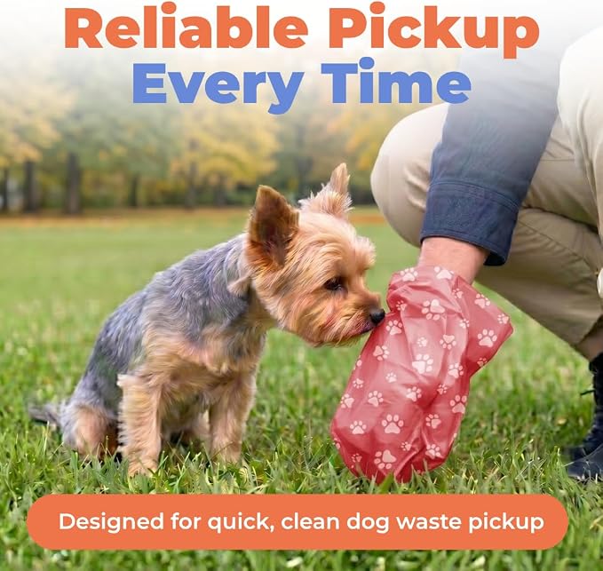 Best Pet Supplies Poop Bags for Dogs - Red, 240 Count | Scented, Leak-proof, Easy-Tear perforations, 15 Thick Bags per roll, Outdoor Walking & Travel, Fits Standard Holders - Image 2