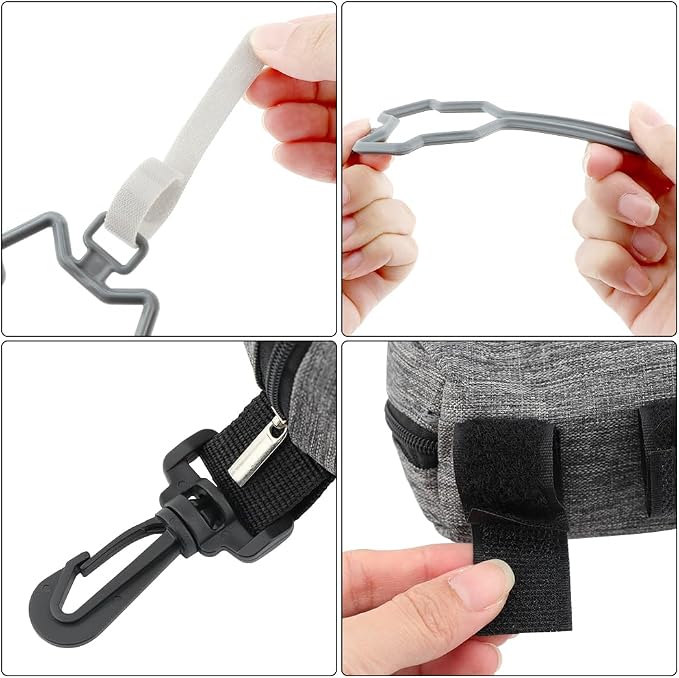 2pcs Dog Poop Bag Holder with 2 Hands-free holder Poop Bag Dispenser Pet Dog Waste Bag Dispenser Leash Attachment Fits Any Dog Leash for Dog Cat and Other Pets(Gray) - Image 5