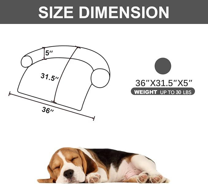 Calming Dogs/Cats Bed Mats, Dog Pad Washable Removable Couch Cover, Plush Long Fur Mat for Pets, Waterproof Lining, Perfect for Small, Medium and Large Dogs and Cats (Dark Gray, 36"x31") - Image 2
