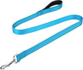 FunTags Reflective Nylon Dog Leash for Medium & Large Dogs, 4FT Training | Comfortable Padded Grip, Stay Safe at Night, 360° Anti-Tangle Swivel, for Dog Parks & Trails, Sky Blue by FUNSTARTSHERE