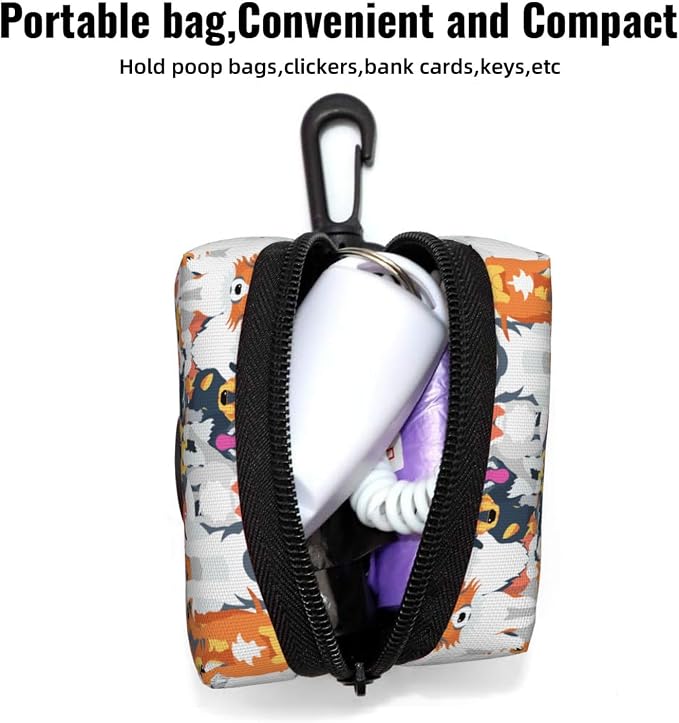 Dog Poop Bag Holder for Leashes - Lightweight Pet Waste Bags Dispenser Doggy Zippered Pouch for Puppy Walking Accessories(Cute Puppy Dog) - Image 5
