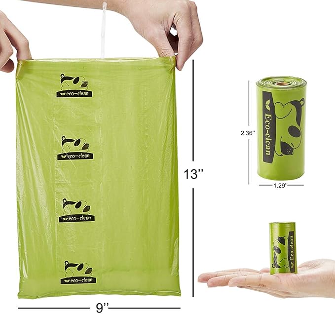 ECO-CLEAN Dog Poop Bags, 24 Rolls/360 Bags with Dispenser | Dog Waste Bags, Unscented, Leak-Proof, Easy Tear-Off - Image 2