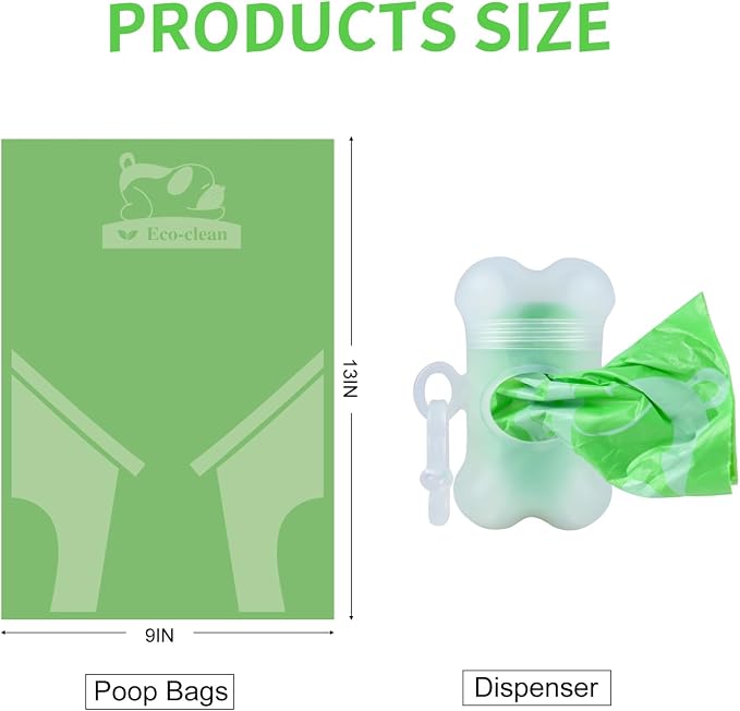 ECO-CLEAN 360 Count Dog Poop Bags with Dispenser, Leak-Proof, Unscented, 0.2 Ltr Capacity, Indoor/Outdoor Use | Leak-Proof, Unscented Doggie Waste Bags for Dogs, Cats - Image 3