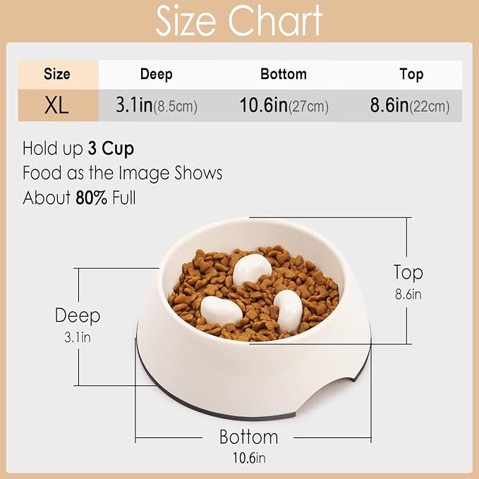 Super Design Slow Feeder Dog Bowl, 3 Cup, Non-Slip, Heat-Resistant, Sturdy, Dishwasher Safe, Suitable for Large Dogs - Image 6