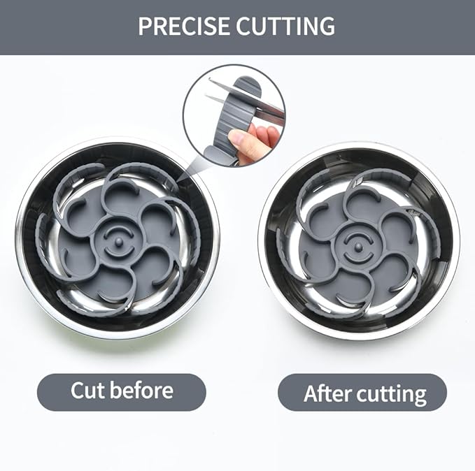Slow Feeder Dog Bowls Insert,Third Generation upgradedSuper Firm Eating Bowl（Cuttable） for Large Breed and Medium Small Size Compatible with Regular Elevated Metal Glass Dog Bowl (Gray) - Image 5