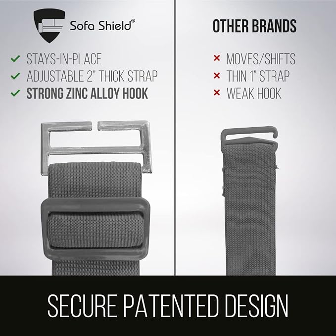 Sofa Shield® Couch Sectional Corner Slip Cover with Strap, Latte Linen | Reversible Furniture Protector, Stain and Tear Resistant Cushion Cover, Machine Washable Slipcover for Pets, Cats 70 inch - Image 7