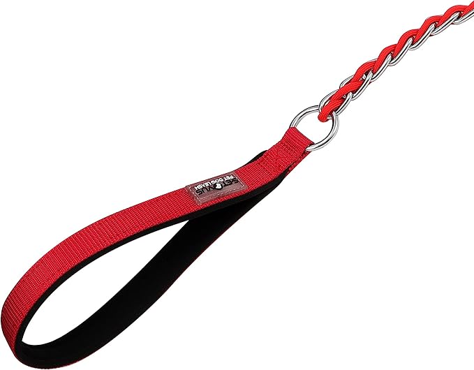 S-ETOVUS-Chain Dog Leash, Bite-Proof Metal Leash, with Padded Handle | Three Sizes 7.25FT/5.2FT/4FT, Woven From Nylon Rope And Chain, Durable And Bite-Resistant, Comfortable With Padded Handles - Image 2